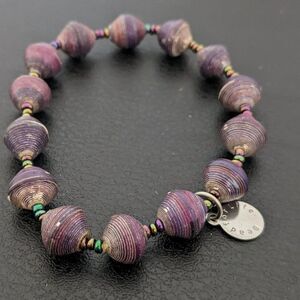 Bead For Life Made in Uganda Purple Bracelet - Stretchy